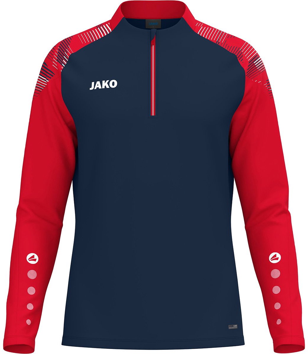1042x1200-8 Jako Sonic Ziptop Heren - Marine / Rood | Maat: XL - Afbeelding 1