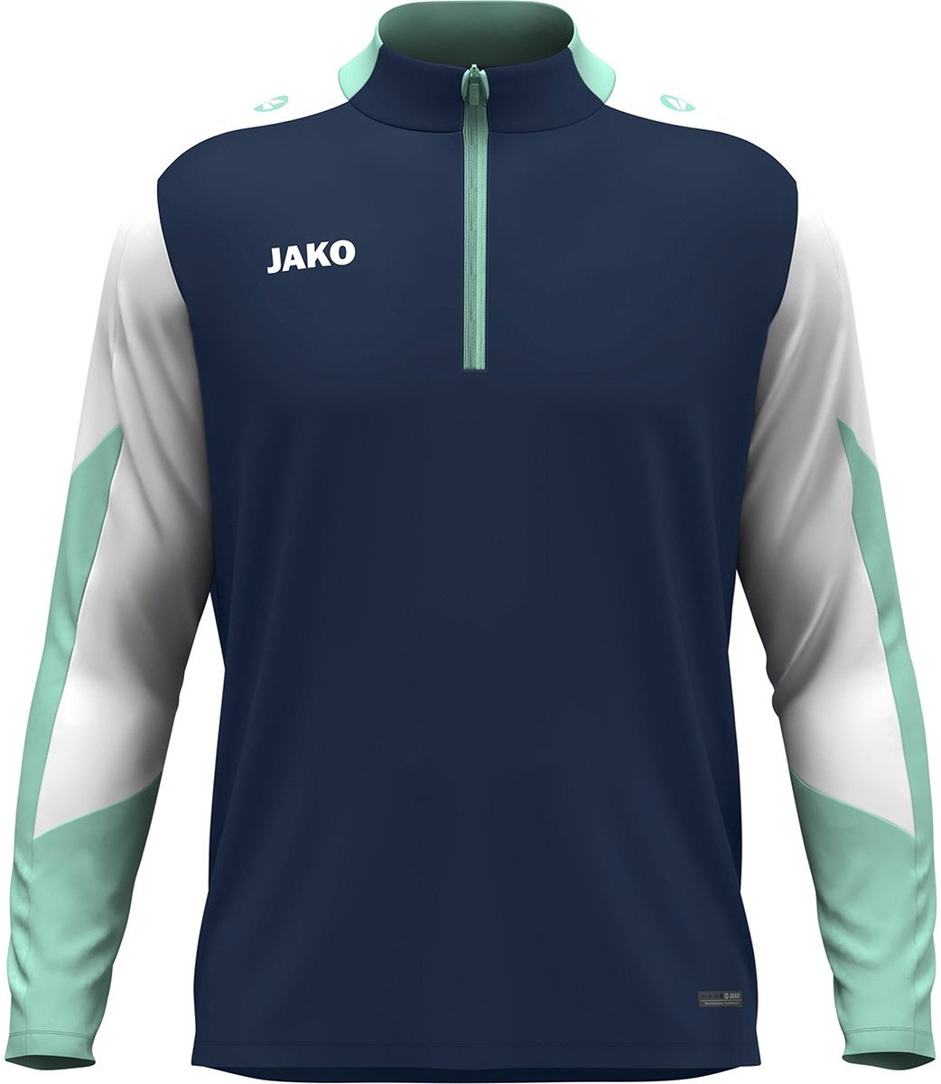 1042x1200-95 Jako Dynamic Ziptop Heren - Marine / Wit / Munt | Maat: S - Afbeelding 1
