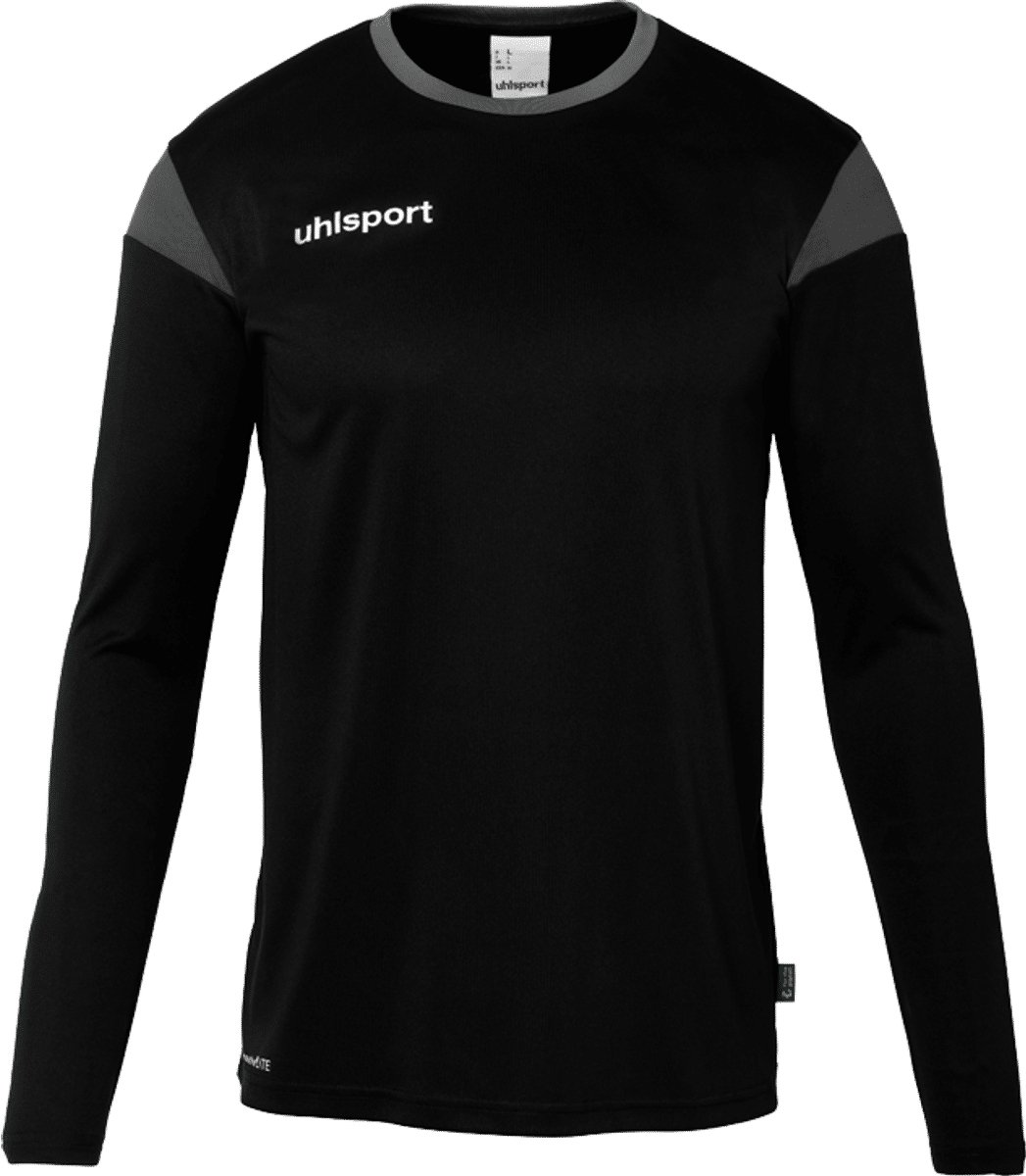 1047x1200-13 Uhlsport Squad 27 Voetbalshirt Lange Mouw Kinderen - Zwart / Antraciet | Maat: 164 - Afbeelding 1