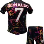 Ronaldo Al Nassr Voetbalshirt en Broekje - Gaming Voetbaltenue Zwart - Maat L