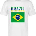 T-shirt Brazil ? Voetbalshirt Brazili? ? Maat XL (158/164) ? Brazil ? Brasil ? T-shirt Wit ? Voetbalshirt
