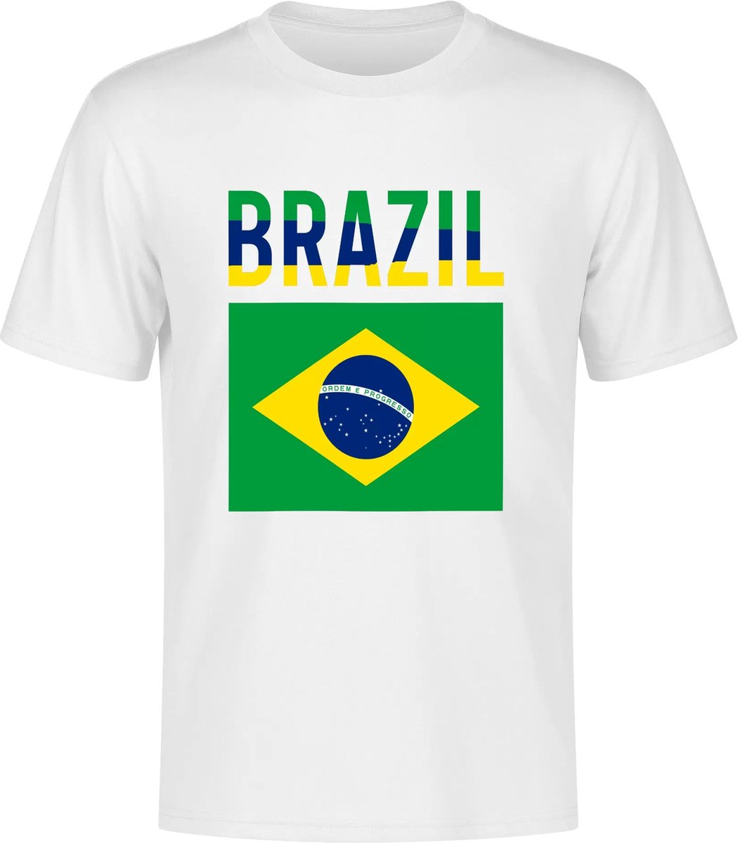 1050x1200-8 T-shirt Brazil ? Voetbalshirt Brazili? ? Maat XL (158/164) ? Brazil ? Brasil ? T-shirt Wit ? Voetbalshirt - Afbeelding 1