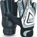 Voetbal Doelman Handschoenen met Fingersave en Dubbele Polsbescherming - Sterke Grip Doelie Handschoen voor Jongens en Kinderen (Maat 5, 9-12 jaar)
