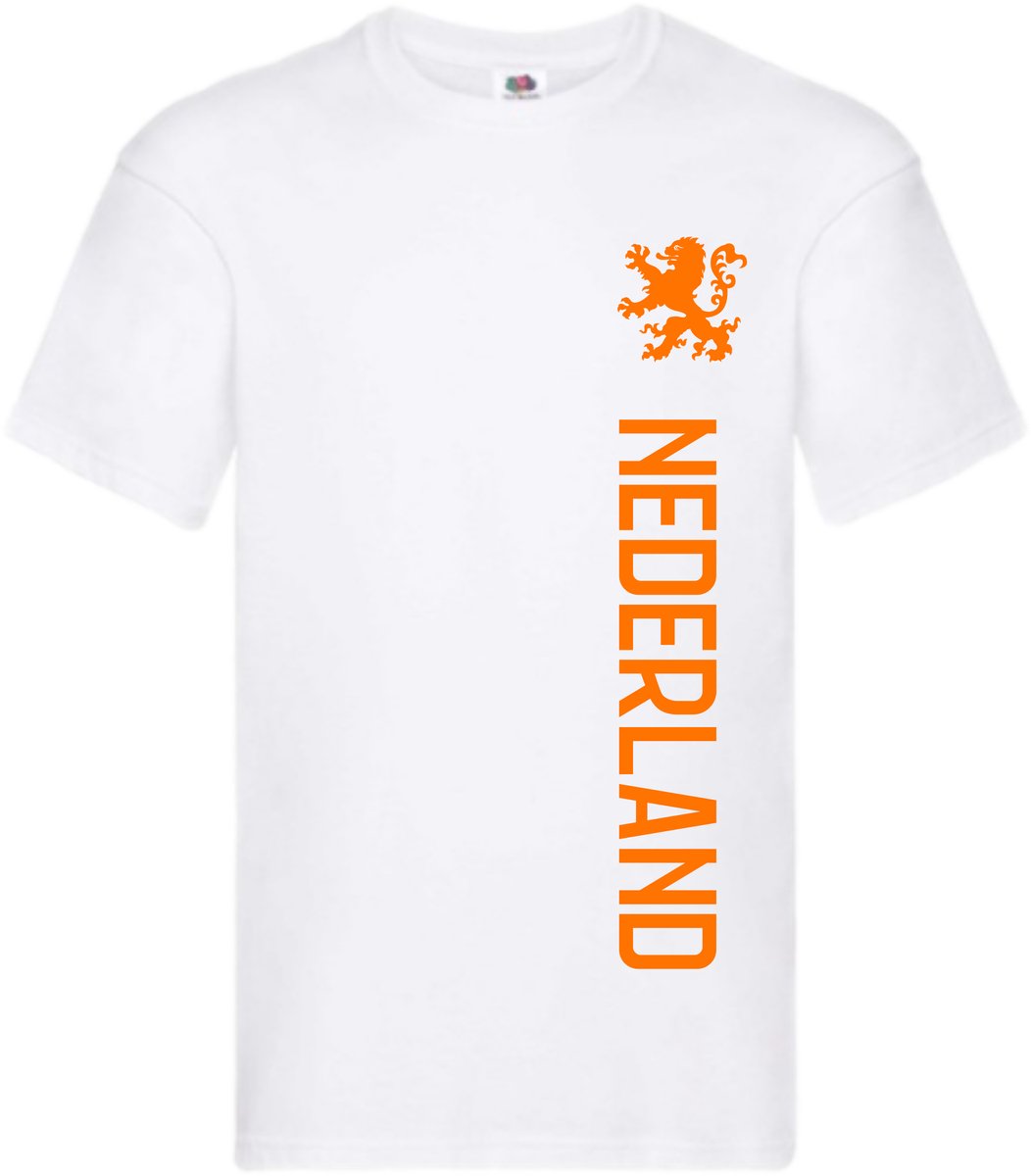 1052x1200-11 NETHERLANDS - WIT T-shirt maat M met opschrift NEDERLAND - Afbeelding 1
