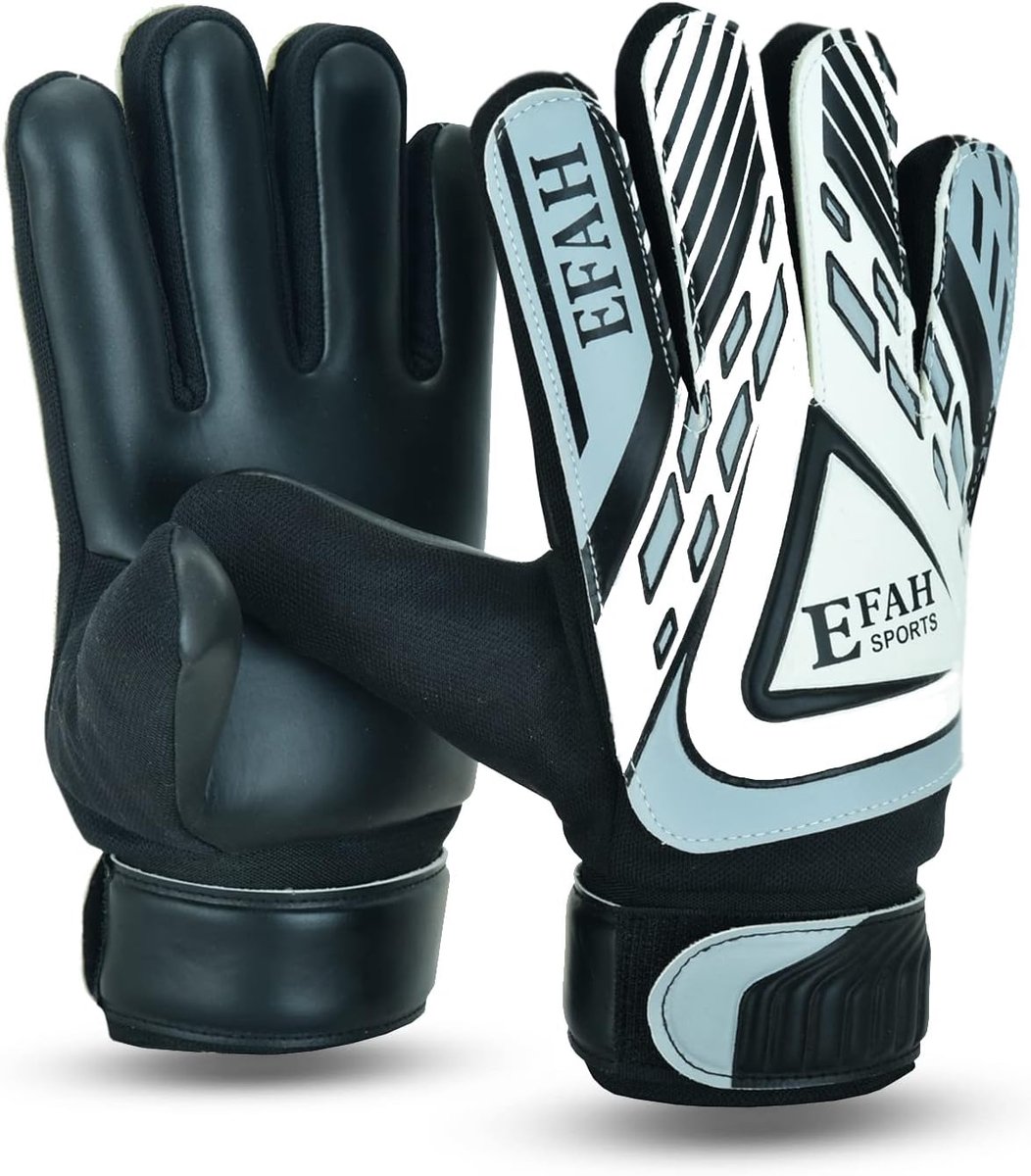 1052x1200 Voetbaldoelmanhandschoenen met Fingersave en Dubbele Polsbescherming | Extra Grip Keepershandschoenen voor Kinderen en Volwassenen (Maat 8) - Afbeelding 1