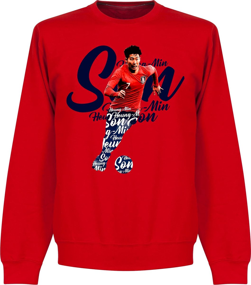 1058x1200-32 Son Zuid Korea Script Sweater - Rood - 128 - Afbeelding 1