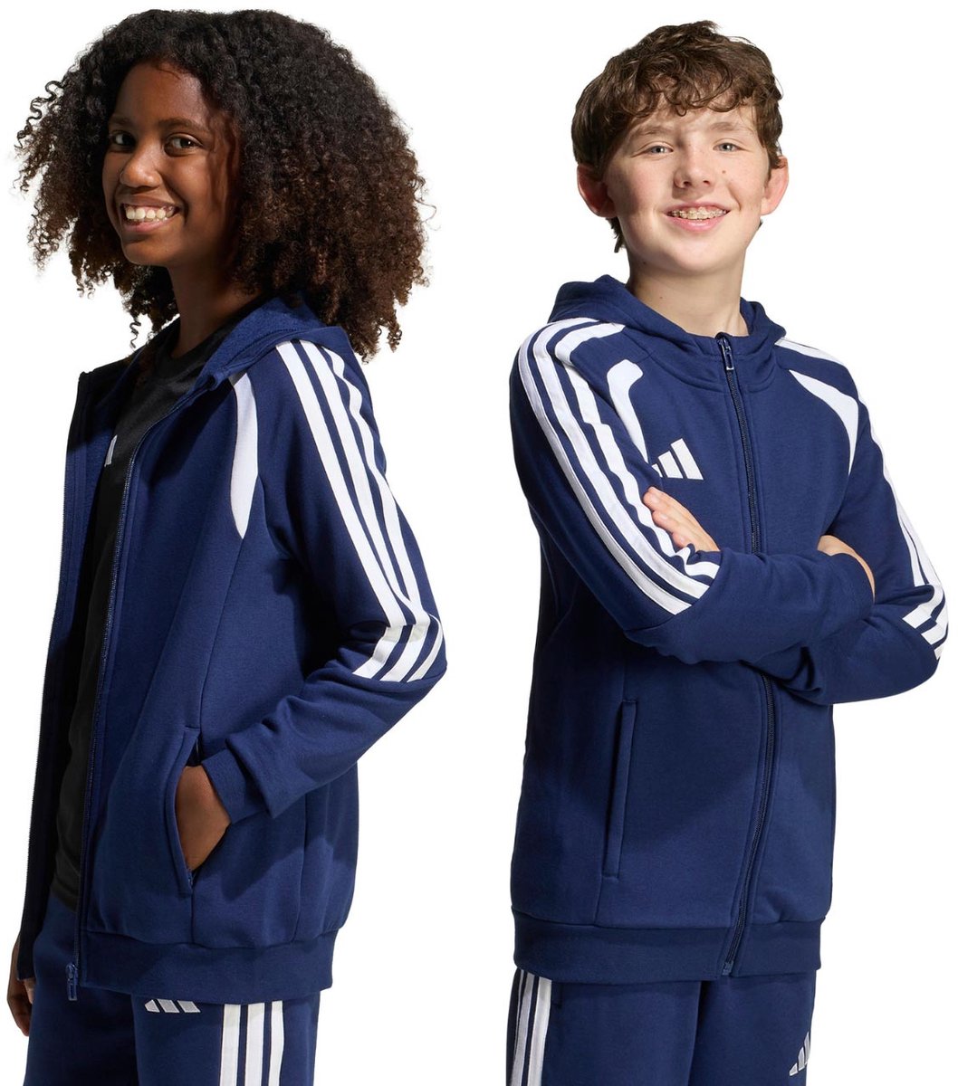 1058x1200-39 adidas Tiro 26 League Sweat Hoodie met Rits Kinderen Marineblauw - Maat 164cm - Afbeelding 1