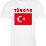 Turkije - Turkey - Türkiye - T-shirt Wit - Voetbalshirt - Maat: 158/164 (XL) - 12 - 13 jaar - Landen shirts