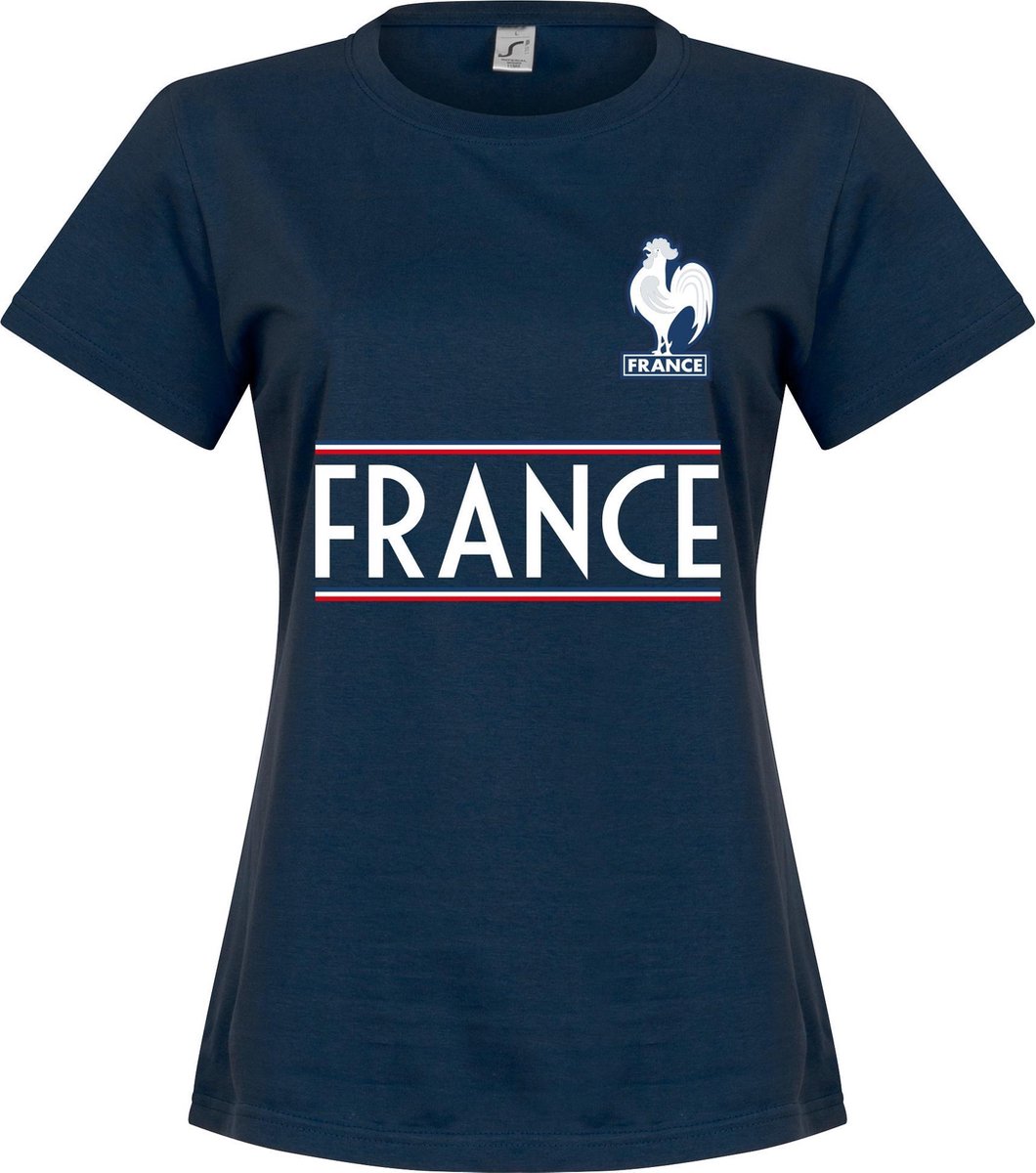 1060x1200-141 Frankrijk Dames Team T-Shirt - Navy - S - Afbeelding 1
