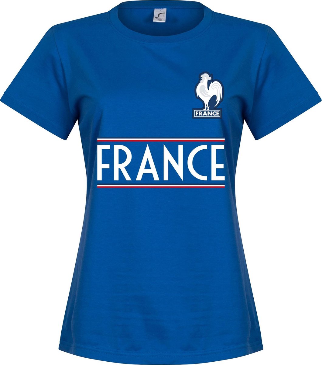 1060x1200-144 Frankrijk Dames Team T-Shirt - Blauw - XL - Afbeelding 1