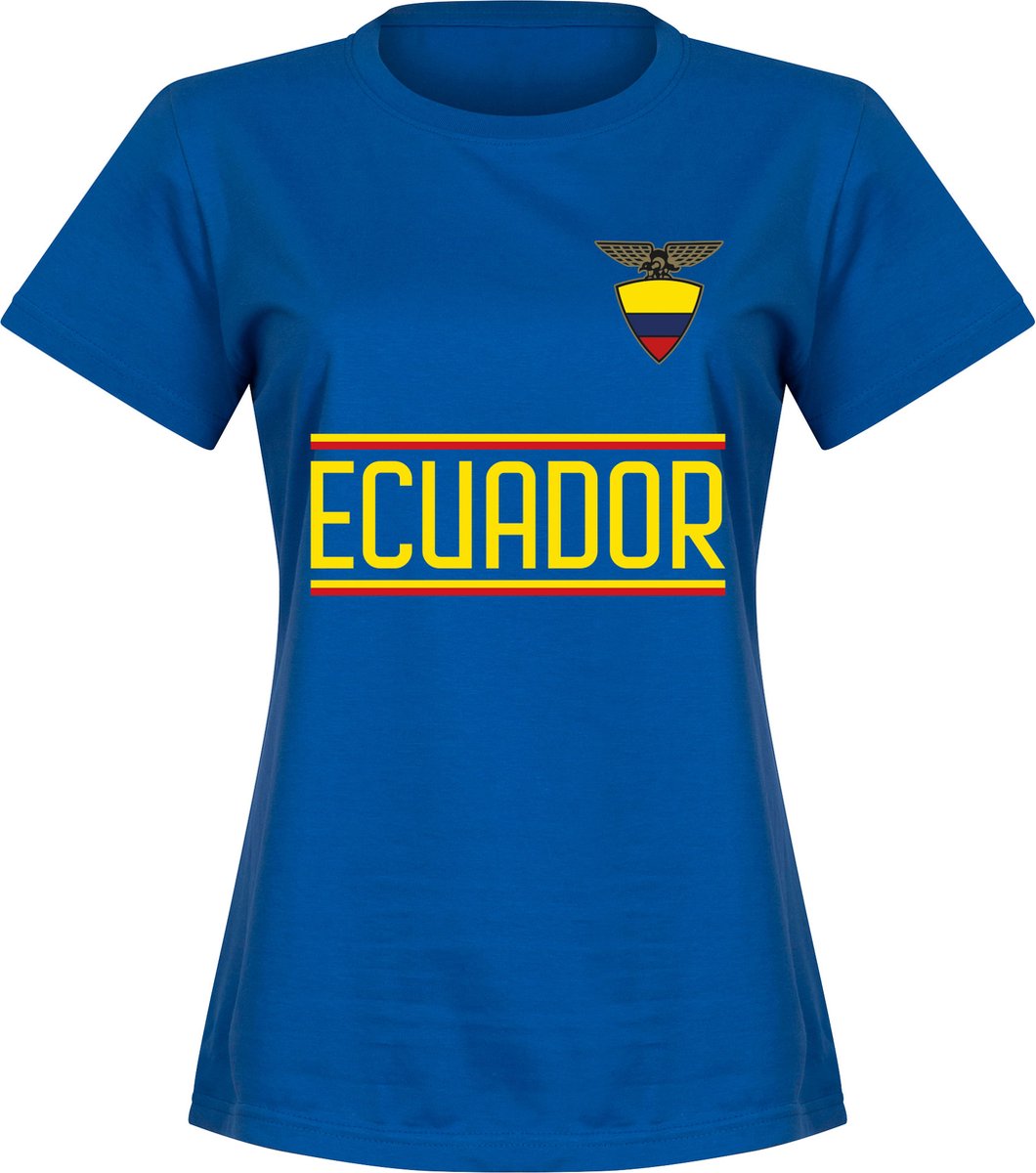 1060x1200-16 Ecuador Team T-shirt - Blauw - Dames - S - Afbeelding 1