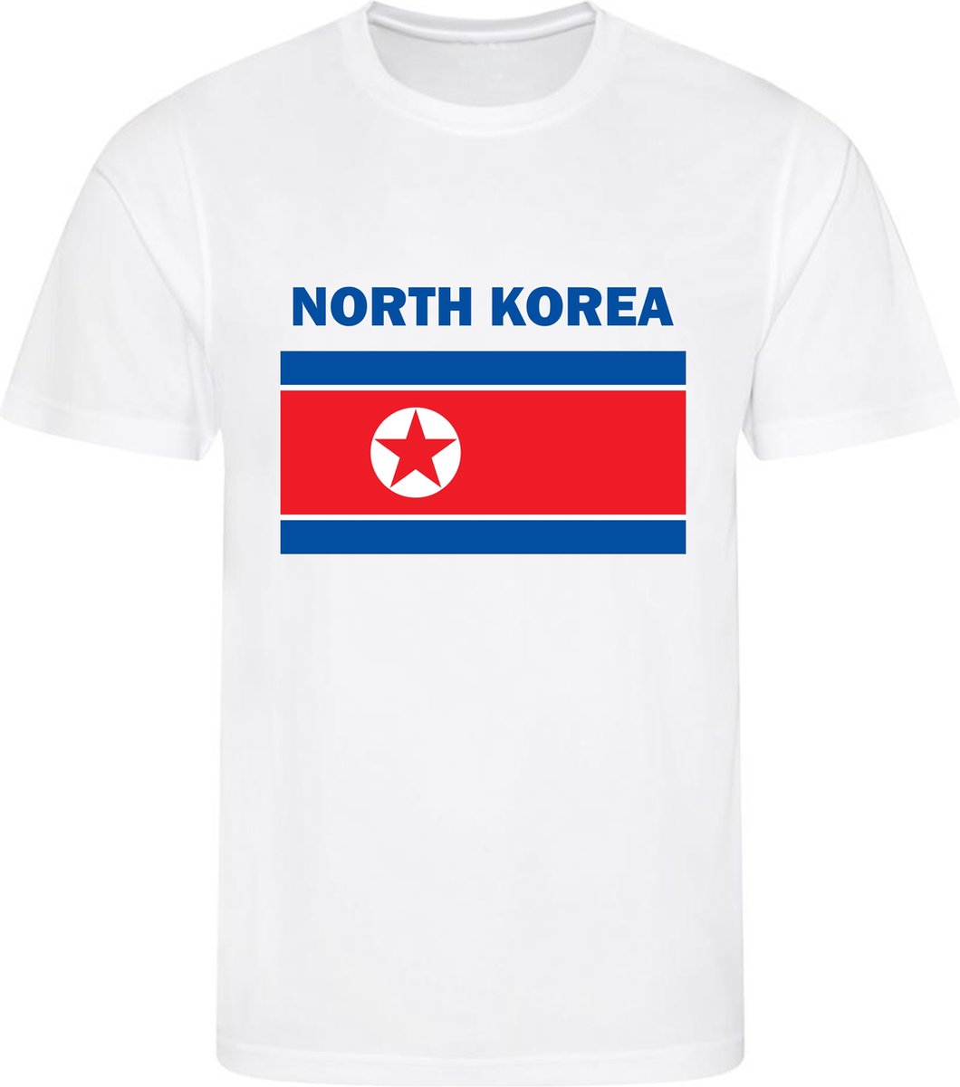 1060x1200-168 Noord-Korea - North Korea - T-shirt Wit - Voetbalshirt - Maat: M - Landen shirts - Afbeelding 1