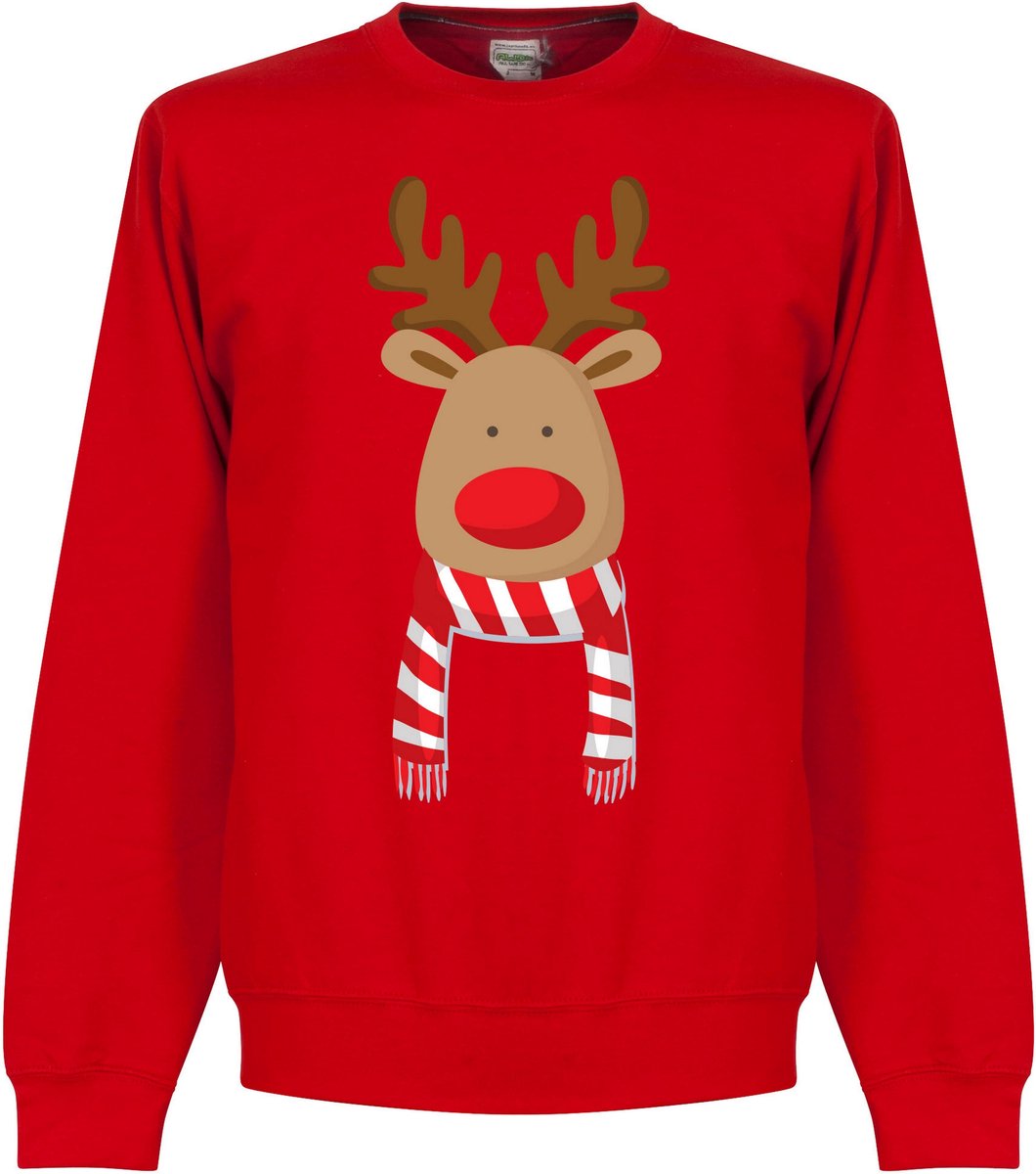 1060x1200-171 Christmas Reindeer Scarf Sweater - XXL - Afbeelding 1