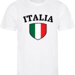 Italië - Italy - Italia - T-shirt Wit - Voetbalshirt - Maat: 146/152 (L) - 11-12 jaar - Landen shirts