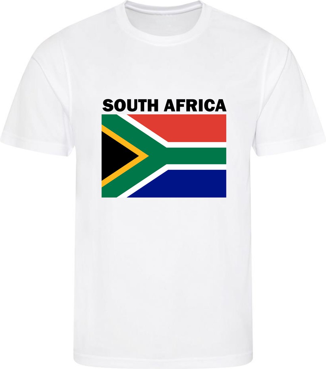 1060x1200-187 Zuid-Afrika - South Africa - T-shirt Wit - Voetbalshirt - Maat: L - Landen shirts - Afbeelding 1
