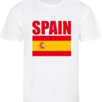 WK - Spanje - Spain - Espana - T-shirt Wit - Voetbalshirt - Maat: 122/128 (S) - 7 - 8 jaar - Landen shirts