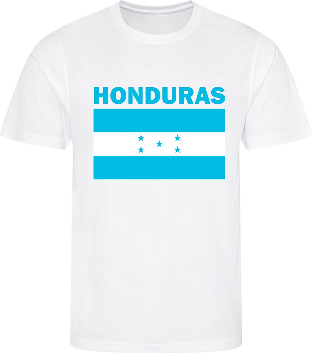 1060x1200-205 Honduras - T-shirt Wit - Voetbalshirt - Maat: M - Landen shirts - Afbeelding 1
