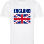 WK - Engeland - England - T-shirt Wit - Voetbalshirt - Maat: 122/128 (S) - 7 - 8 jaar - Landen shirts