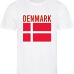 WK - Denemarken - Denmark - T-shirt Wit - Voetbalshirt - Maat: 158/164 (XL) - 12 - 13 jaar - Landen shirts