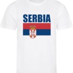 WK - Servië - Serbia - T-shirt Wit - Voetbalshirt - Maat: 134/140 (M) - 9 - 10 jaar - Landen shirts