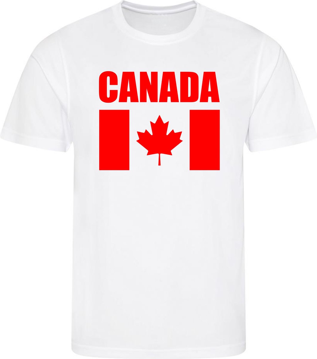 1060x1200-83 WK - Canada - T-shirt Wit - Voetbalshirt - Maat: 158/164 (XL) - 12 - 13 jaar - Landen shirts - Afbeelding 1