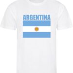 WK - Argentinie - Argentina - T-shirt Wit - Voetbalshirt - Maat: 158/164 (XL) - 12 - 13 jaar - Landen shirts