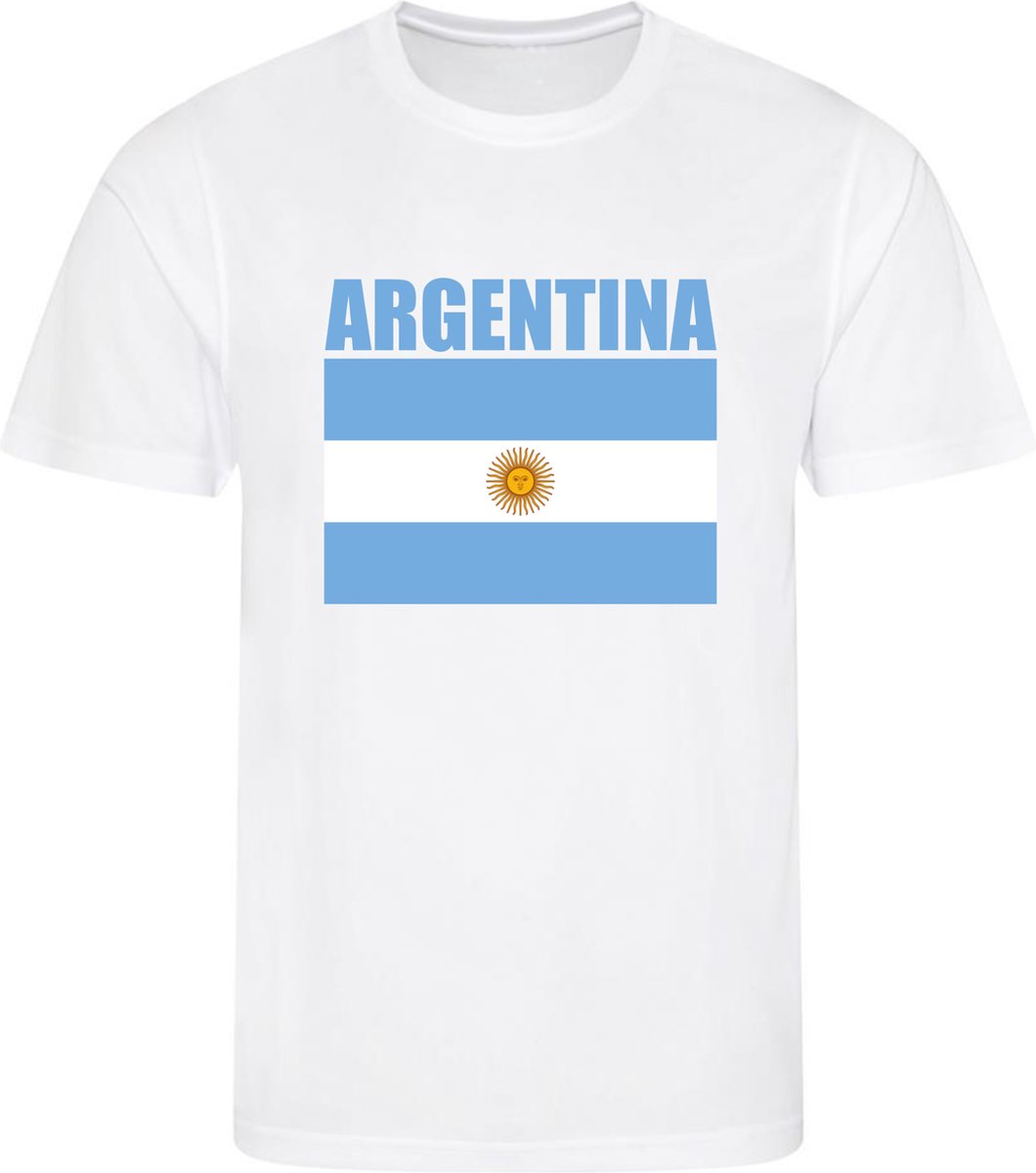 1060x1200-90 WK - Argentinie - Argentina - T-shirt Wit - Voetbalshirt - Maat: 158/164 (XL) - 12 - 13 jaar - Landen shirts - Afbeelding 1