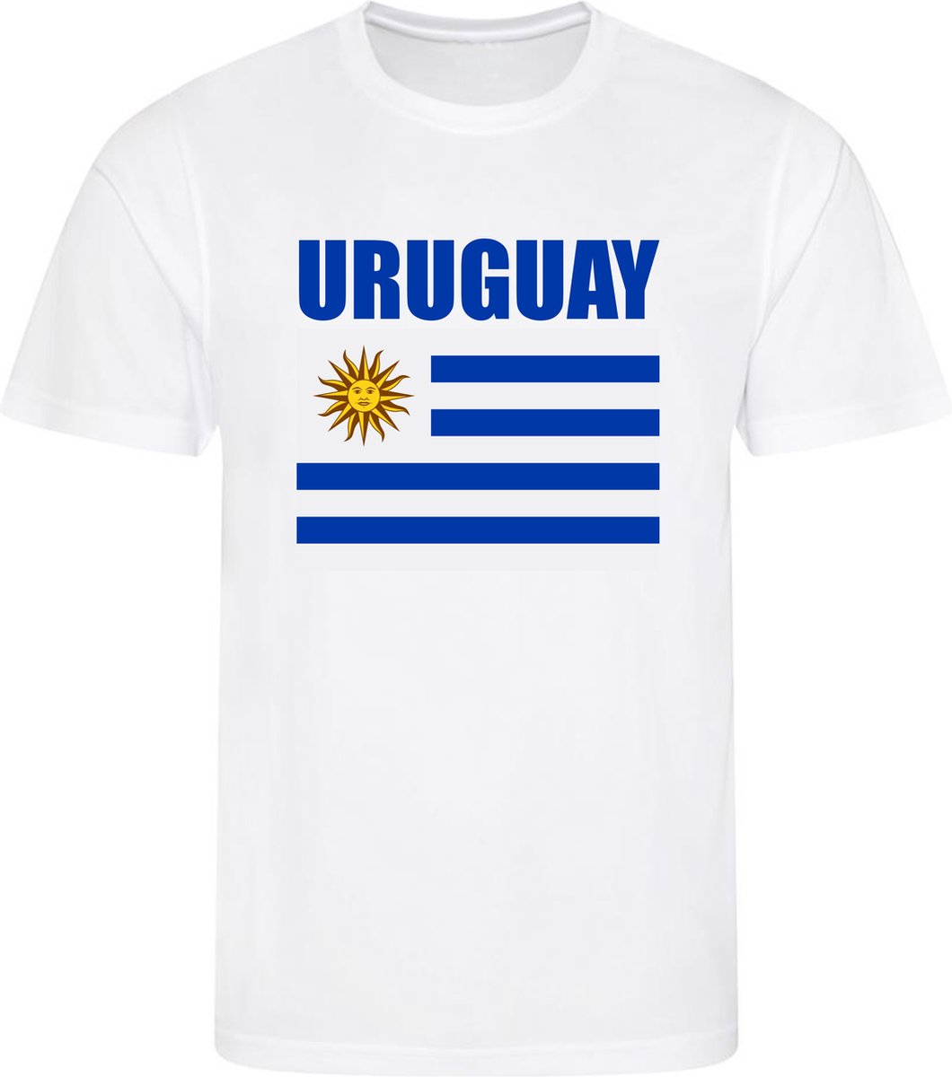 1060x1200-98 WK - Uruguay - T-shirt Wit - Voetbalshirt - Maat: XL - Wereldkampioenschap voetbal 2022 - Afbeelding 1