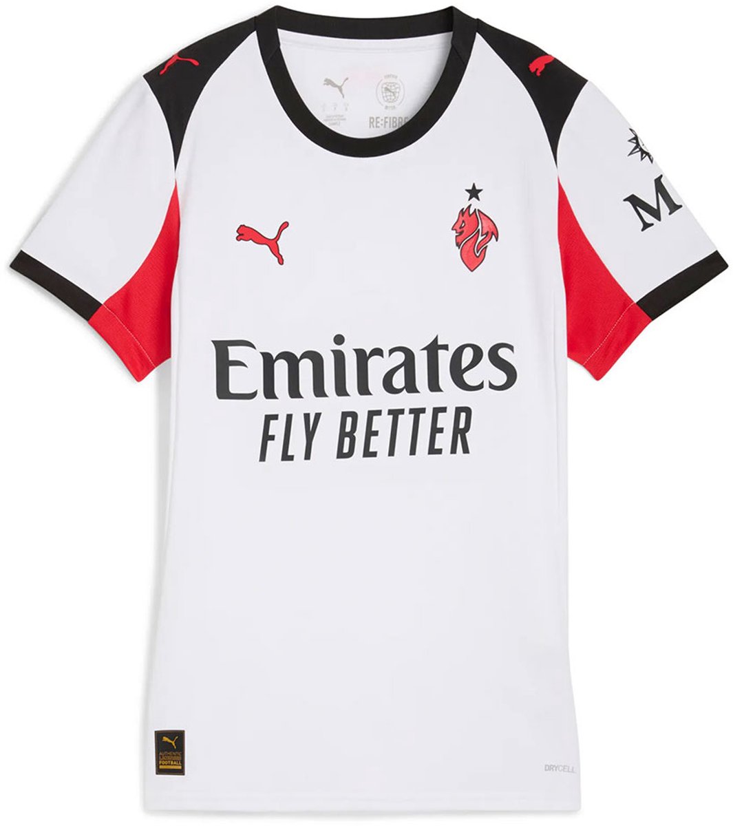 1065x1200-10 Puma Ac Milan 25/26 Replica Weg Dames T-shirt Met Korte Mouwen Wit S Vrouw - Afbeelding 1