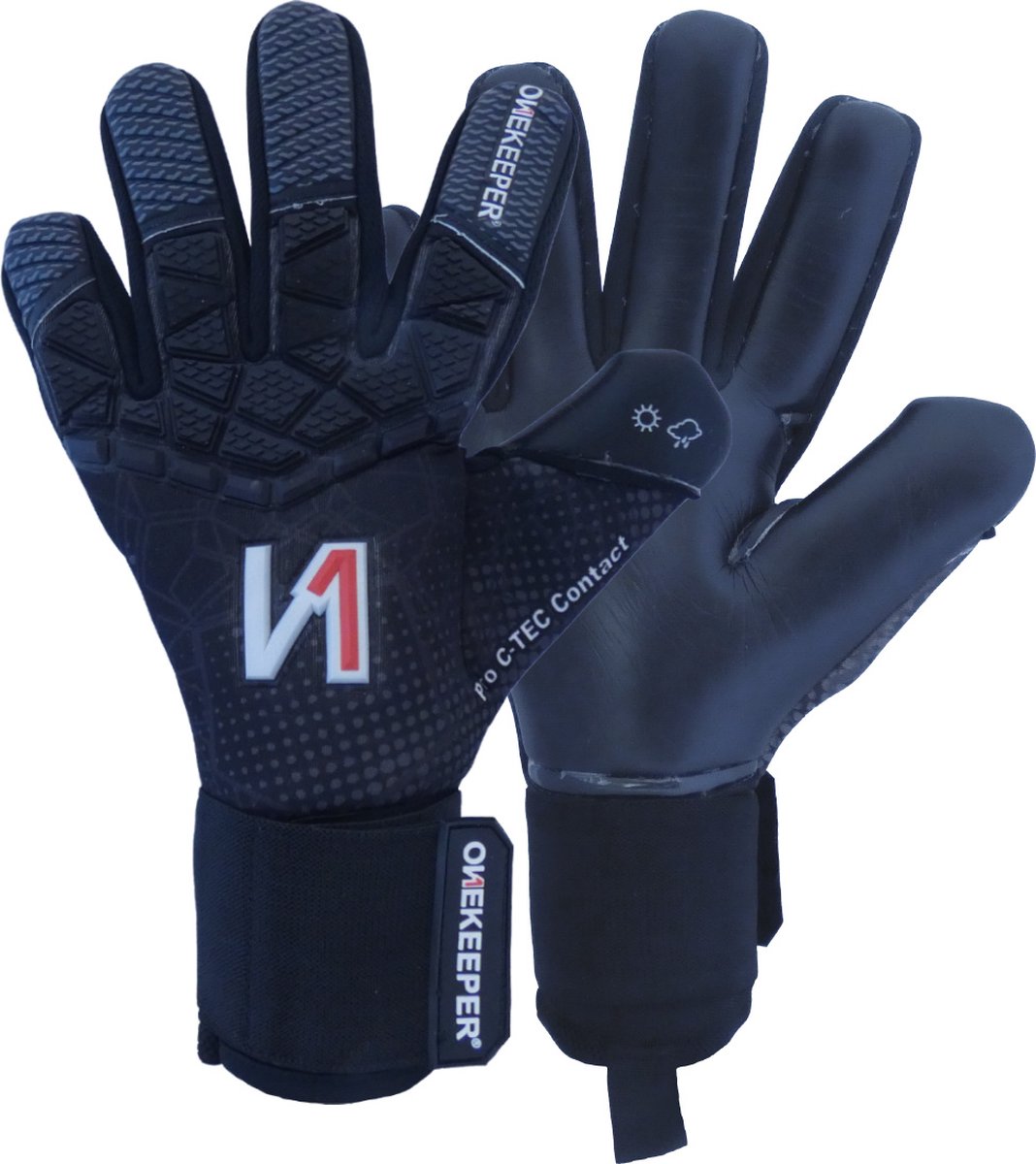 1068x1200 ONEKEEPER - C-Tec Contact Pro - Keepershandschoenen - Maat 10 - Elastieke Band - Antislip - Negatieve Naad - Contact Foam - Rubber Punchzone - Afbeelding 1