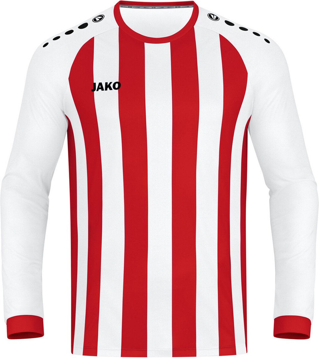1069x1200-2 Jako Inter Voetbalshirt Lange Mouw Heren - Wit / Sportrood | Maat: M - Afbeelding 1