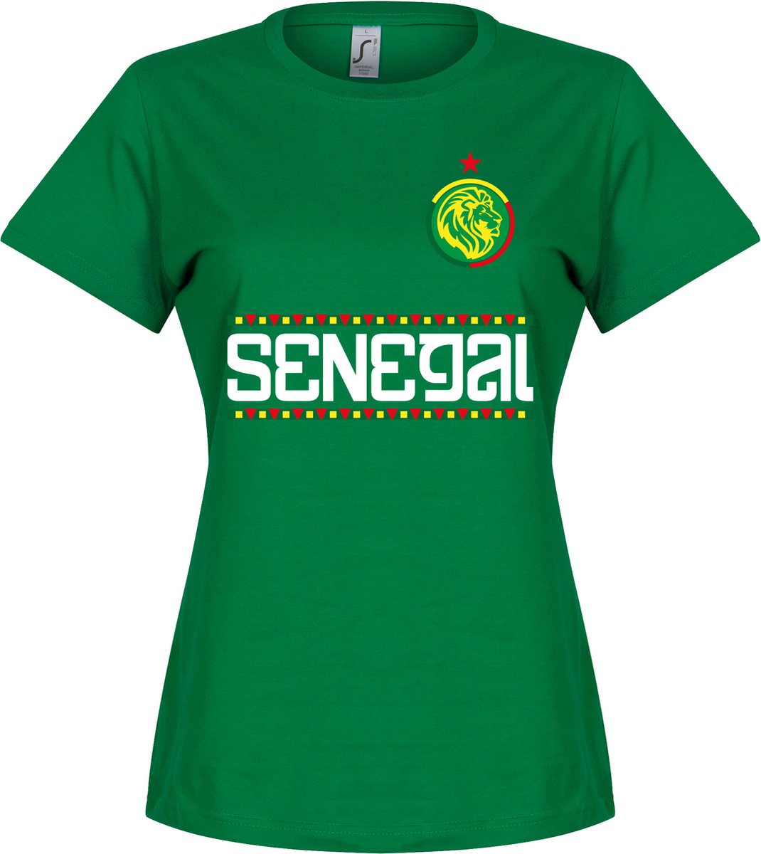 1070x1200-6 Senegal Dames Star Team T-Shirt - Groen - L - Afbeelding 1