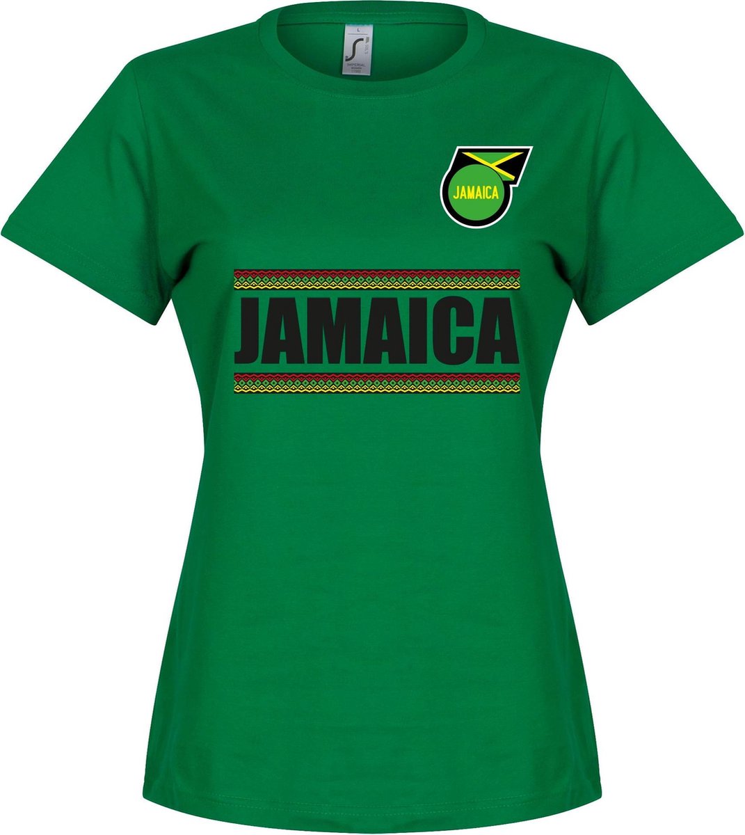 1071x1200-1 Jamaica Team Dames T-Shirt - Groen - XL - Afbeelding 1