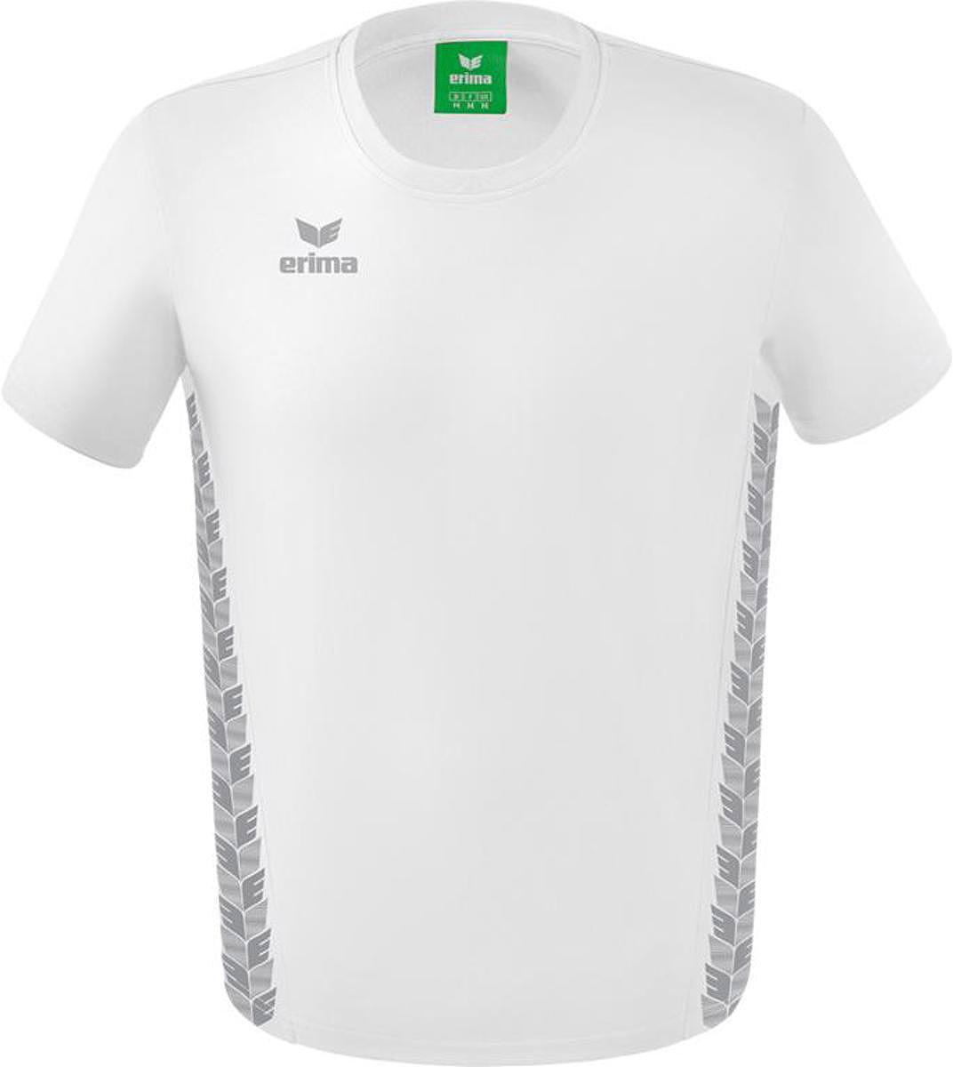 1072x1200-11 Erima Essential Team T-Shirt Heren - Wit / Monument Grey | Maat: XL - Afbeelding 1