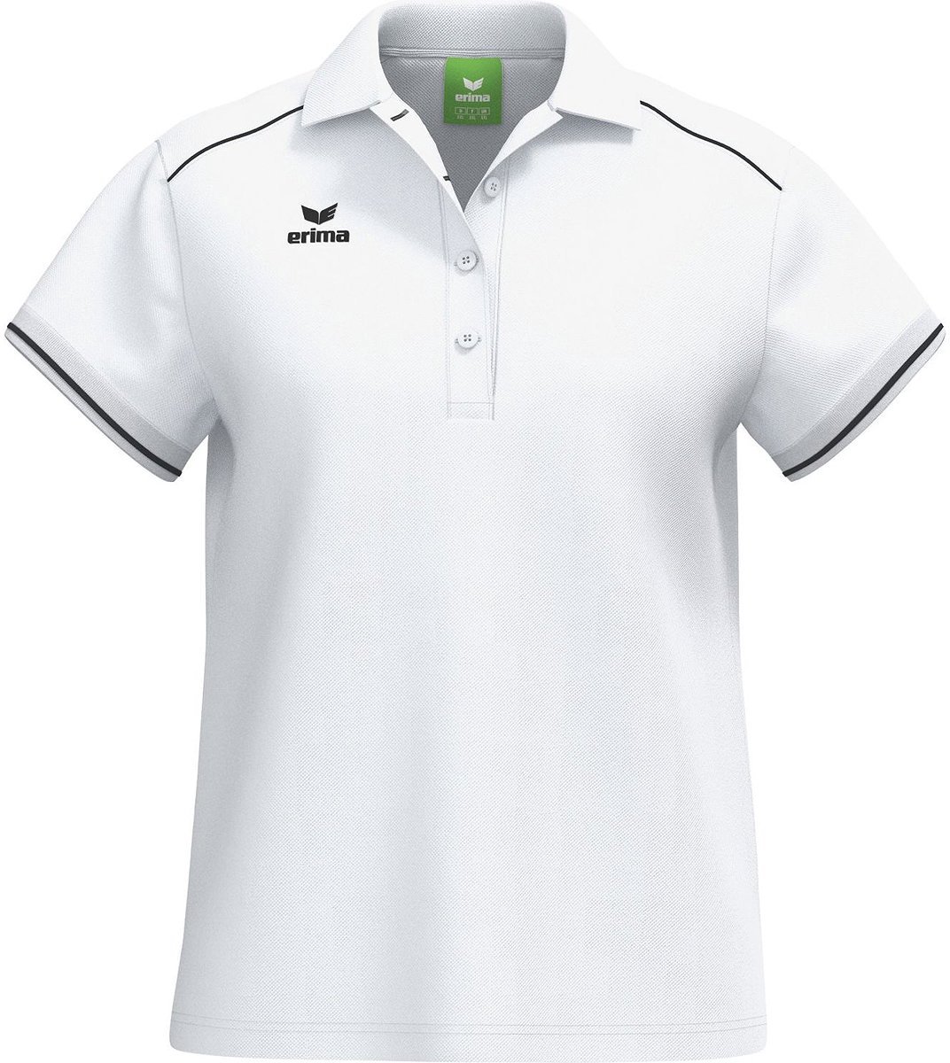 1072x1200-35 Erima Cmpt 3 Wings Polo Dames - Wit / Zwart | Maat: 42 - Afbeelding 1