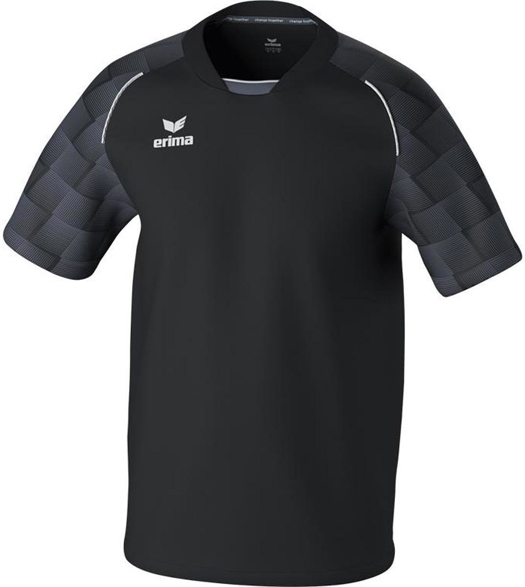 1072x1200-40 Erima Evo Star Shirt Korte Mouw Kinderen - Zwart / Slate Grey | Maat: 128 - Afbeelding 1