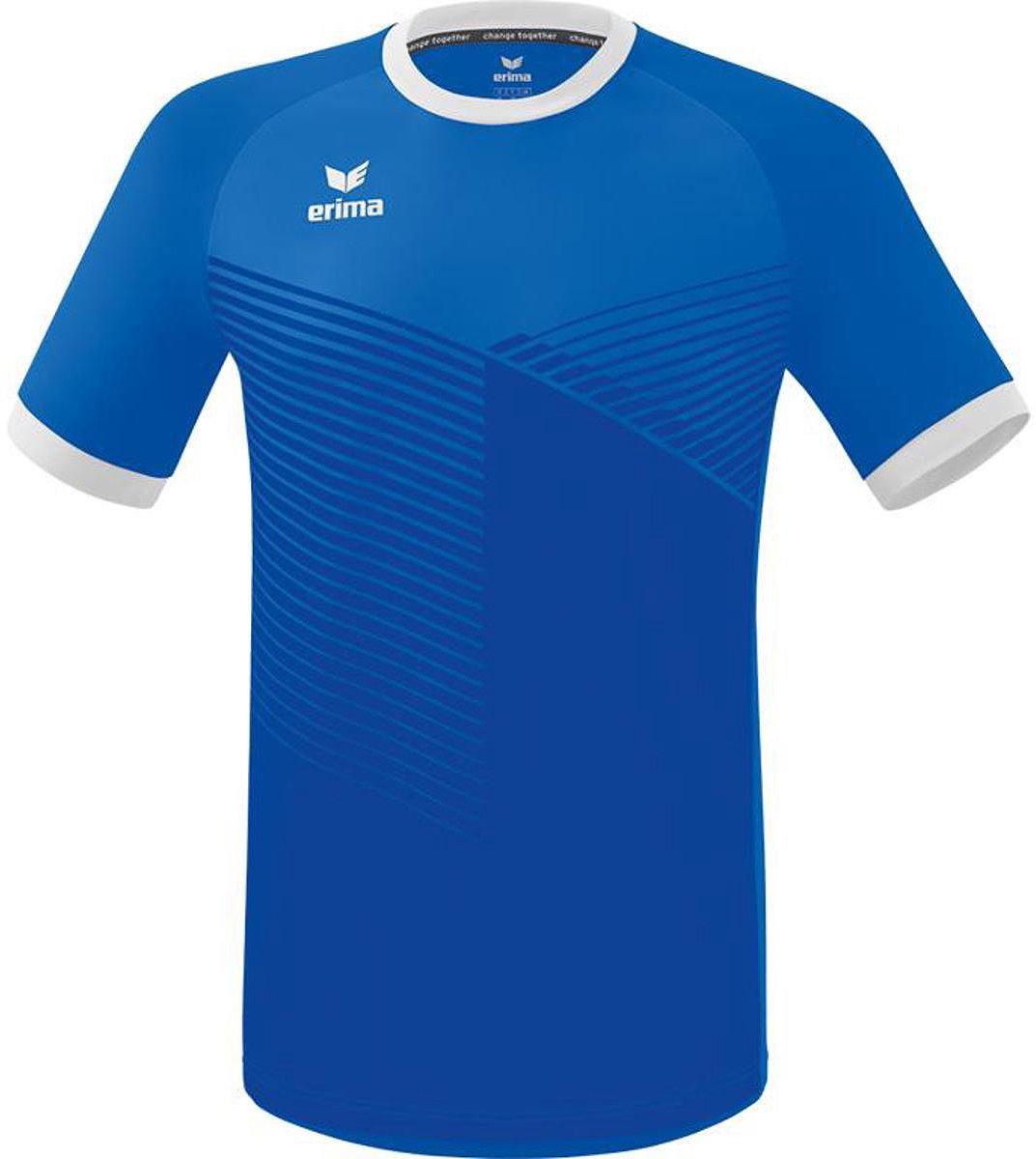 1073x1200-3 Erima Mantua Shirt Korte Mouw Heren - New Royal / Wit | Maat: L - Afbeelding 1