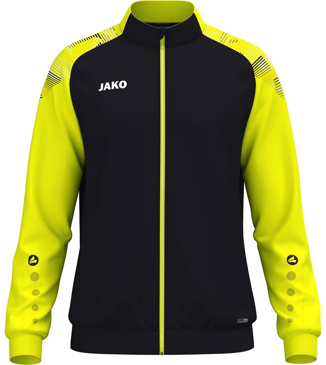 1073x1200 Jako Sonic Polyestervest Kinderen - Zwart / Fluogeel | Maat: 116 - Afbeelding 1