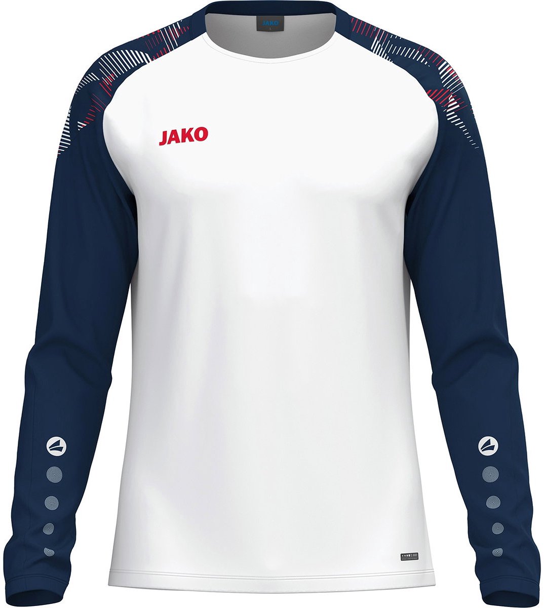 1074x1200-107 Jako Sonic Longsleeve Kinderen - Wit / Marine / Rood | Maat: 116 - Afbeelding 1