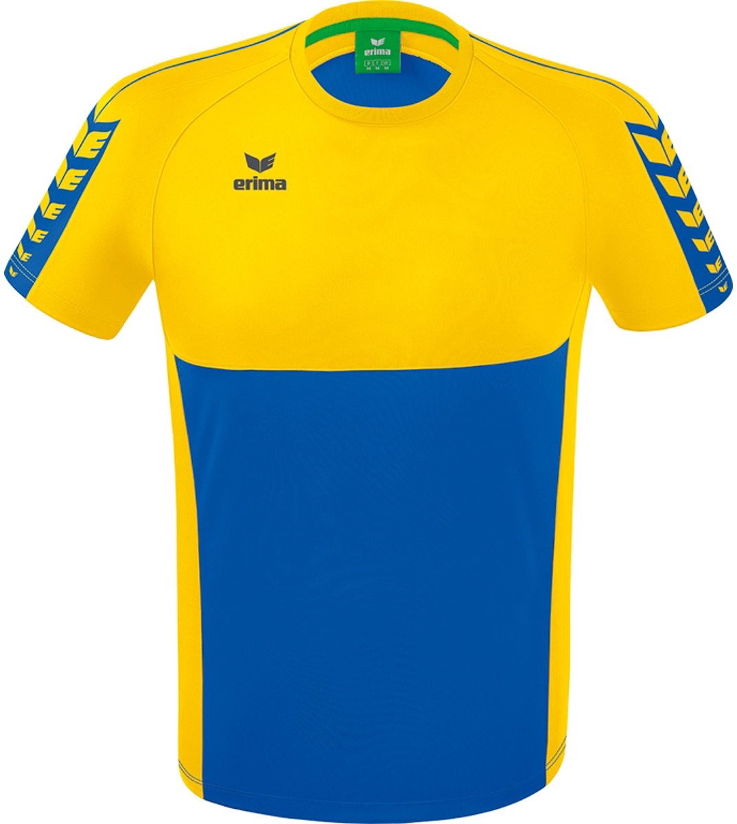 1074x1200-120 Erima Six Wings T-Shirt Heren - New Royal / Geel | Maat: XL - Afbeelding 1