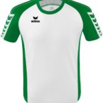 Erima Six Wings Shirt Korte Mouw Kinderen - Wit / Smaragd | Maat: 140