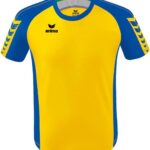 Erima Six Wings Shirt Korte Mouw Kinderen - Geel / New Royal | Maat: 164