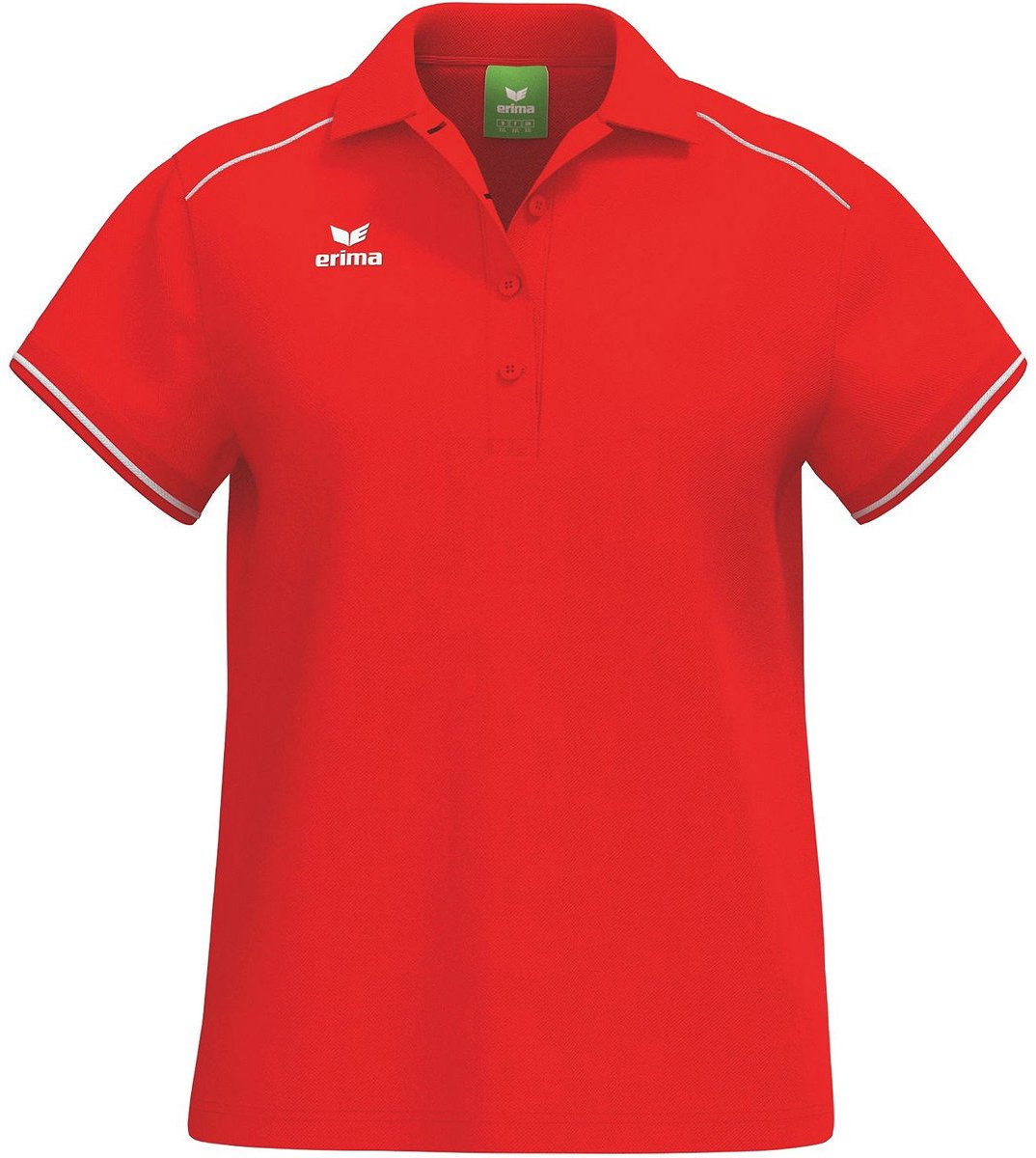 1074x1200-167 Erima Cmpt 3 Wings Polo Dames - Rood / Wit | Maat: 40 - Afbeelding 1