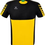 Erima Six Wings T-Shirt Kinderen - Geel / Zwart | Maat: 128
