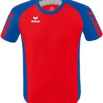 Erima Six Wings Shirt Korte Mouw Kinderen - Rood / New Royal | Maat: 140