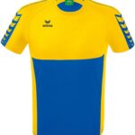 Erima Six Wings T-Shirt Heren - New Royal / Geel | Maat: M