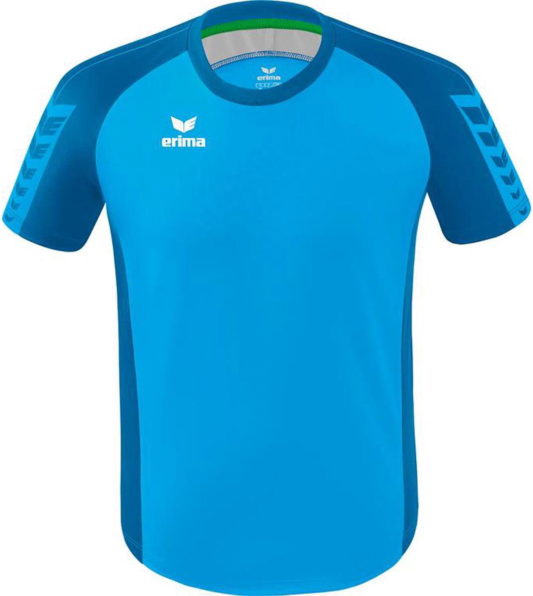 1074x1200-219 Erima Six Wings Shirt Korte Mouw Heren - Curaçao | Maat: S - Afbeelding 1