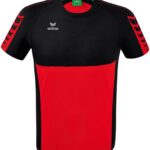 Erima Six Wings T-Shirt Heren - Rood / Zwart | Maat: 3XL