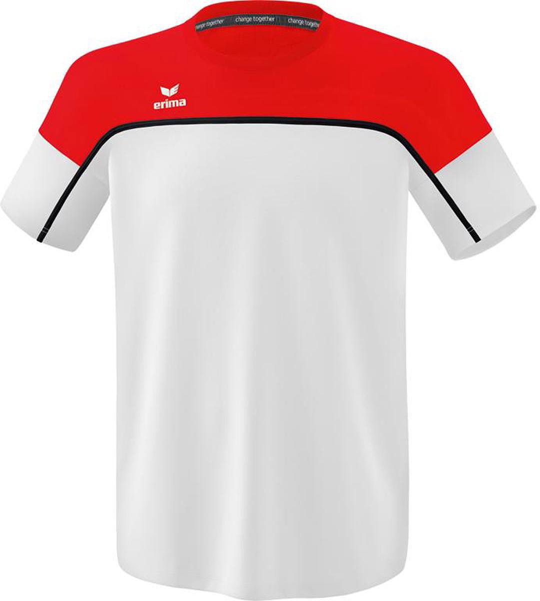 1080x1200-12 Erima Change T-Shirt Heren - Wit / Rood / Zwart | Maat: XL - Afbeelding 1