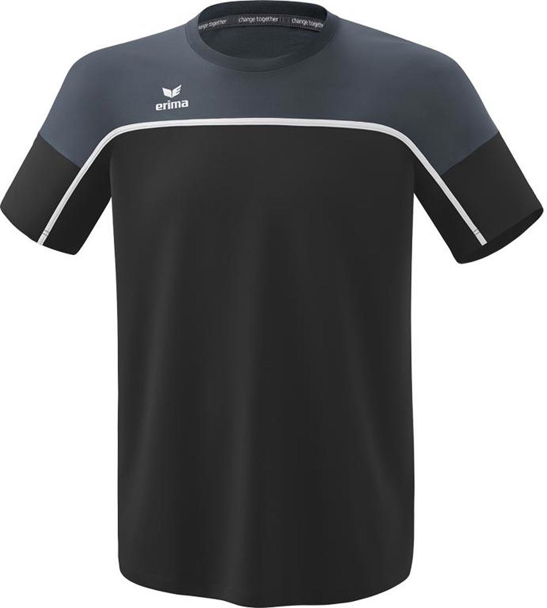 1080x1200-17 Erima Change T-Shirt Heren - Zwart / Slate Grey / Wit | Maat: M - Afbeelding 1